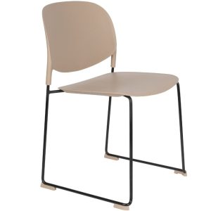 White Label Béžová plastová jídelní židle WLL Stacks  - Výška80 cm- Šířka 48