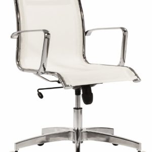 OfficeLab Bílá síťovaná kancelářská židle Stello Mesh  - Výška81-90 cm- Šířka 57 cm
