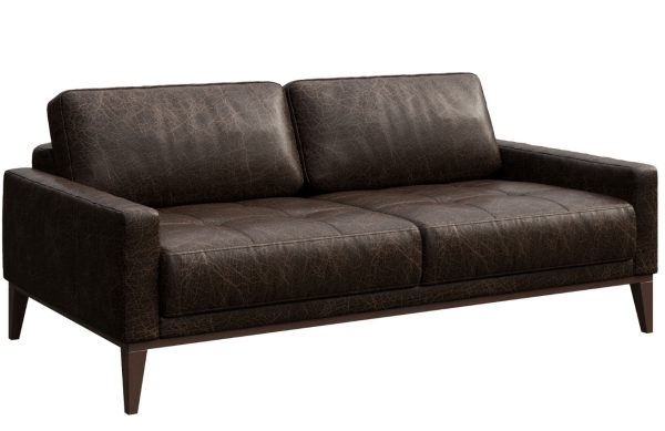 Tmavě hnědá vintage kožená dvoumístná pohovka MESONICA Musso Tufted 173 cm  - Šířka173 cm- Hloubka 94 cm