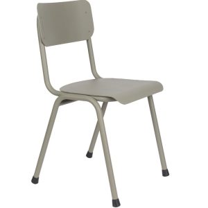 Šedá kovová jídelní židle ZUIVER BACK TO SCHOOL OUTDOOR  - Výška82