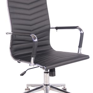 DMQ Černá prošívaná kancelářská židle Lexus  - Celková výška110-120 cm- Hloubka 65 cm