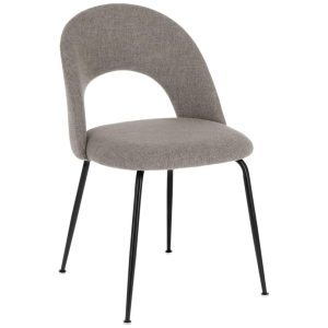 Světle šedá látková jídelní židle Kave Home Mahalia  - Výška79 cm- Šířka 51 cm