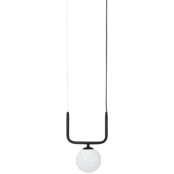 Nordic Design Černé kovové závěsné světlo Cattus 1  - Šířka30 cm- Výška 90 cm