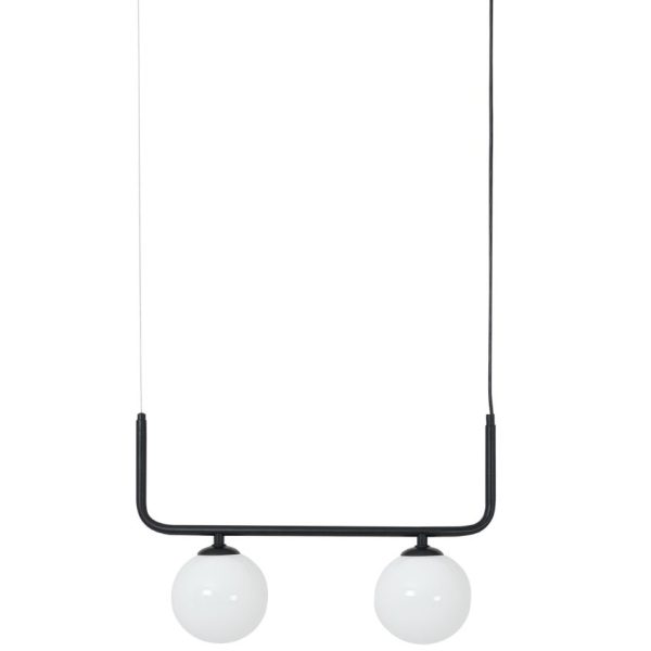 Nordic Design Černé kovové závěsné světlo Cattus 2  - Šířka53 cm- Výška 90 cm