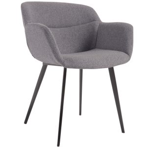 Tmavě šedá látková jídelní židle Kave Home Nadya  - Výška78 cm- Šířka 61 cm