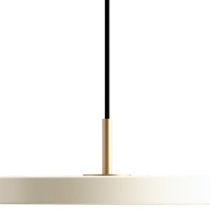 Umage Krémově bílé kovové závěsné světlo Asteria mini Ø 31 cm  - Průměr31 cm- Textilní kabel 270 cm