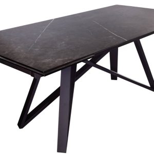 Moebel Living Keramický rozkládací jídelní stůl Marbor 180-260 x 90 cm imitace grafitu  - Šířka180/220/260 cm- Výška 76 cm