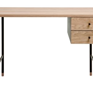 Dubový pracovní stůl Woodman Jugend II. s kovovou podnoží 130 x 65 cm  - Šířka130 cm- Hloubka 65 cm