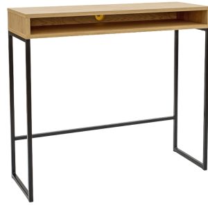 Dubový pracovní stůl Woodman Frame I. s kovovou podnoží 100 x 35 cm  - Šířka100 cm- Hloubka 35 cm