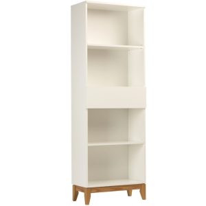 Bílá knihovna Woodman Blanco s dubovou podnoží 180 x 62 cm  - Šířka62 cm- Výška 180 cm