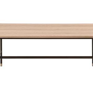 Dubový jídelní stůl Woodman Jugend II. s kovovou podnoží 200x95 cm  - Výška75 cm- Šířka 270 cm