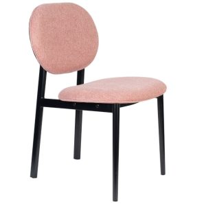 Růžová látková jídelní židle ZUIVER SPIKE  - Výška81