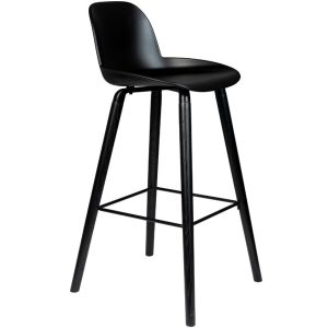 Černá plastová barová židle ZUIVER ALBERT KUIP ALL BLACK 76 cm  - Výška98