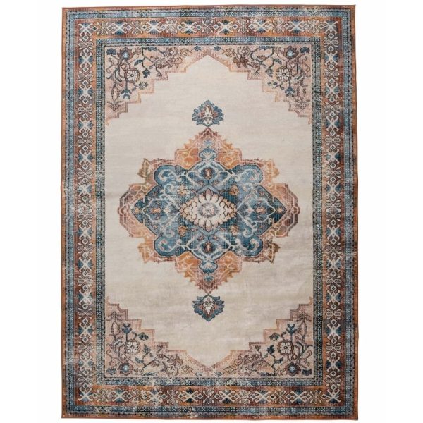 Modrý koberec s orientálními vzory DUTCHBONE Mahal 170x240 cm  - Šířka170 cm- Délka 240 cm