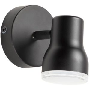 Černé kovové nástěnné světlo Kave Home Tehila  - Výška11 cm- Šířka 9 cm