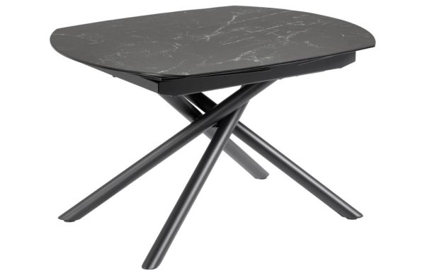 Černý mramorový rozkládací jídelní stůl Kave Home Yodalia 130/190 x 100 cm  - Výška78 cm- Šířka 130/190 cm