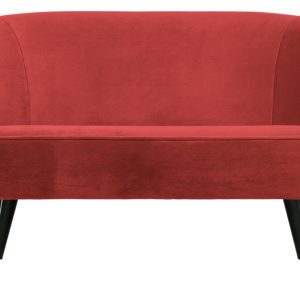 Hoorns Malinově červená sametová dvoumístná pohovka Norma 110 cm  - Šířka110 cm- Výška 72 cm