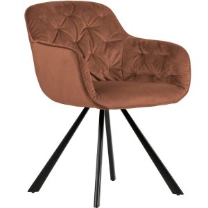 Hoorns Malinově červená sametová jídelní židle Herian  - Výška80