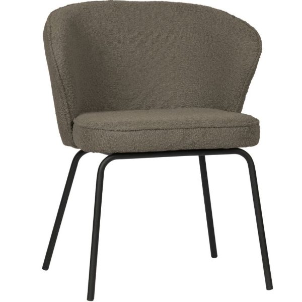 Hoorns Nugátově hnědá látková bouclé jídelní židle Twilight  - Výška77 cm- Šířka 60 cm