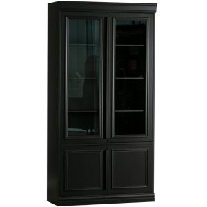 Hoorns Černá borovicová vitrína Abia 215 x 110 cm  - Výška215 cm- Šířka 110 cm