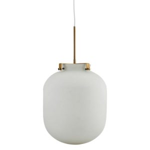 House Doctor Bílé skleněné závěsné světlo Ball 30 cm  - Celková výška35 cm- Průměr stínidla 30 cm