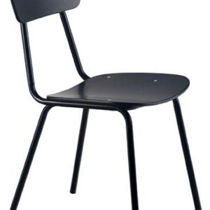 Černá kovová jídelní židle MARA SIMPLE  - Výška79 cm- Šířka 42 cm