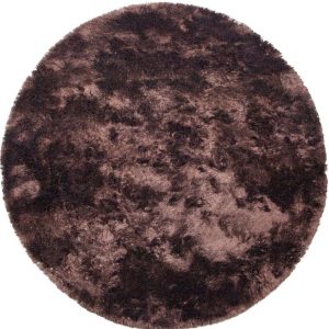 Hoorns Kávově hnědý koberec Candy 200 cm  - Výška1 cm- Průměr 200 cm