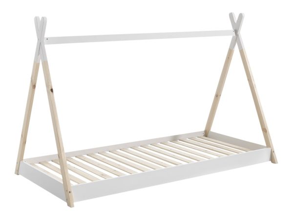 Bílá borovicová postel Vipack Tipi 90x200 cm  - Výška133