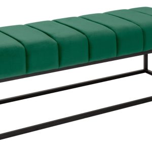 Moebel Living Smaragdově zelená sametová lavice Bulet 108 cm  - Šířka108 cm- Výška 40 cm