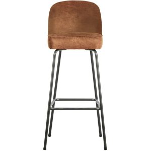 Hoorns Koňakově hnědá koženková barová židle Tergi 79 cm  - Výška103 cm- Šířka 50 cm