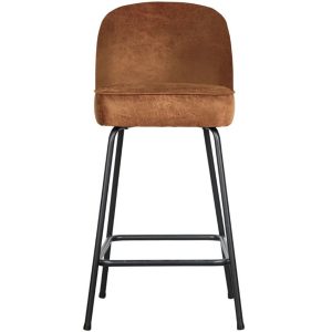 Hoorns Koňakově hnědá kožená barová židle Tergi 65 cm  - Výška89 cm- Šířka 50 cm