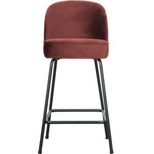 Hoorns Kaštanově hnědá sametová barová židle Tergi 65 cm  - Výška89 cm- Šířka 50 cm