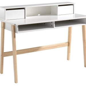 Bílý lakovaný psací stůl Vipack Kiddy 60 x 110 cm  - Výška90/75 cm- Šířka 110 cm