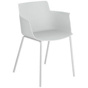 Šedá plastová jídelní židle Kave Home Hannia s područkami  - Výška77 cm- Šířka 59 cm