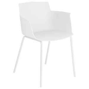 Bílá plastová jídelní židle Kave Home Hannia s područkami  - Výška77 cm- Šířka 59 cm