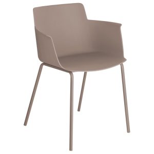 Hnědá plastová jídelní židle Kave Home Hannia s područkami  - Výška77 cm- Šířka 59 cm