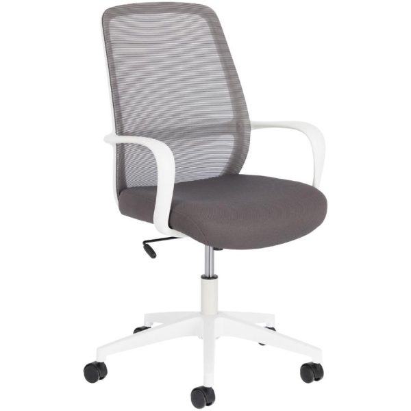 Šedá látková kancelářská židle Kave Home Melva  - Výška95-103 cm- Šířka 66 cm