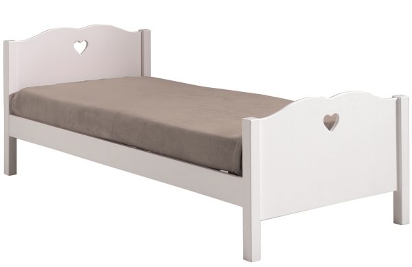 Bílá lakovaná postel Vipack Amori II. 90 x 200 cm  - Výška80 cm- Šířka 211