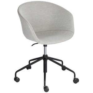 Světle šedá látková konferenční židle Kave Home Yvette  - Výška76/88 cm- Hloubka 72 cm