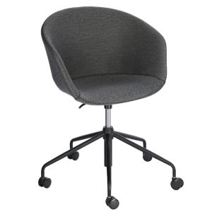 Tmavě šedá látková konferenční židle Kave Home Yvette  - Výška76/88 cm- Šířka 66 cm