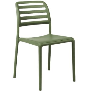 Nardi Zelená plastová zahradní židle Costa  - Výška83 cm- Šířka 49 cm