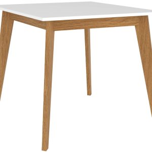 ARBYD Bílý dřevěný jídelní stůl Thia 85 x 85 cm  - Výška74 cm- Šířka 85 cm