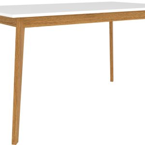 ARBYD Bílý dřevěný jídelní stůl Thia 140 x 80 cm  - Výška74 cm- Šířka 140 cm