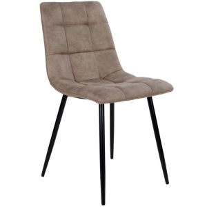 Nordic Living Světle hnědá látková jídelní židle Nellie  - Výška86 cm- Šířka 55 cm