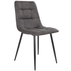 Nordic Living Šedá látková jídelní židle Nellie  - Výška86 cm- Šířka 55 cm