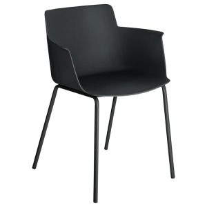 Černá plastová jídelní židle Kave Home Hannia s područkami  - Výška77 cm- Šířka 59 cm