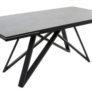 Moebel Living Šedý keramický rozkládací jídelní stůl Marbor 180 - 260 x 90 cm imitace betonu  - Šířka180/220/260 cm- Výška 76 cm