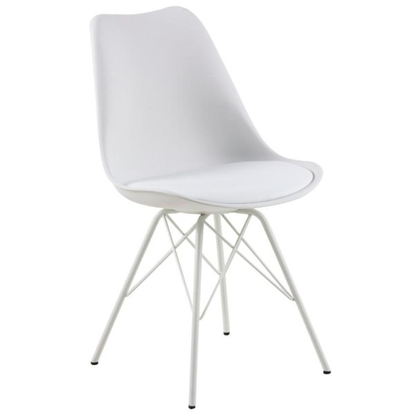 Scandi Bílá plastová jídelní židle Erisa  - Výška85