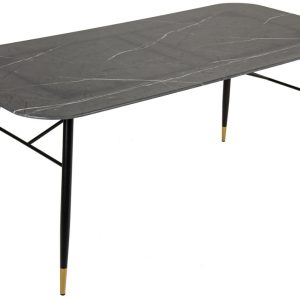 Moebel Living Černý skleněný jídelní stůl Pierre 180 x 90 cm  - Šířka180 cm- Výška 76 cm