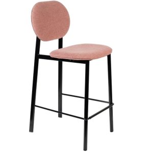 Růžová látková barová židle ZUIVER SPIKE 65 cm  - Výška94 cm- Šířka 42